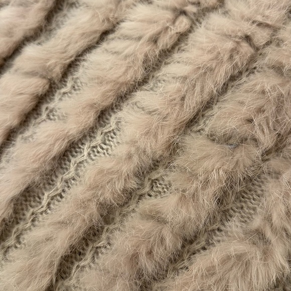 Metric Knits Fur Collection Rabbit Sweater Poncho - Picture 3 of 6